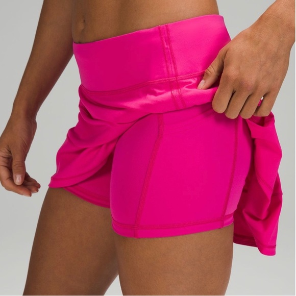 Lulu Lemon Pace Rival Mid-Rise Sonic Pink Tennis Skirt NWOT Size 4 Tall - Picture 7 of 7